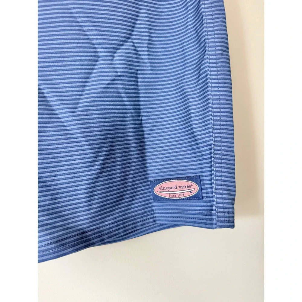 Vineyard Vines Unlined Boardshorts Bathing Suit Blue Red Stripes Boys Size XL/18